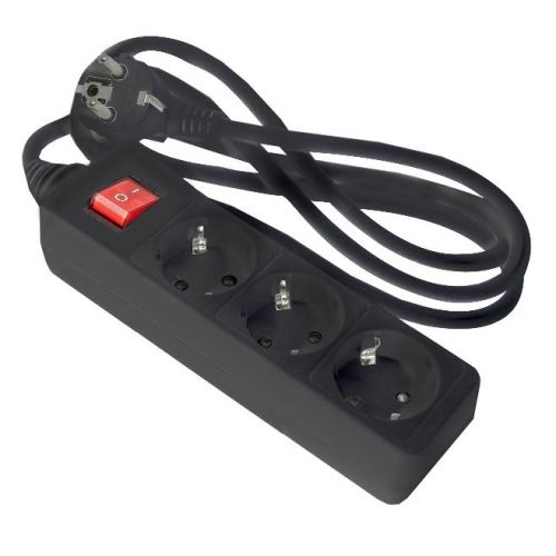 BASE MULTIPLE 3T TT C/CABLE 1,5M INTER NEGRA