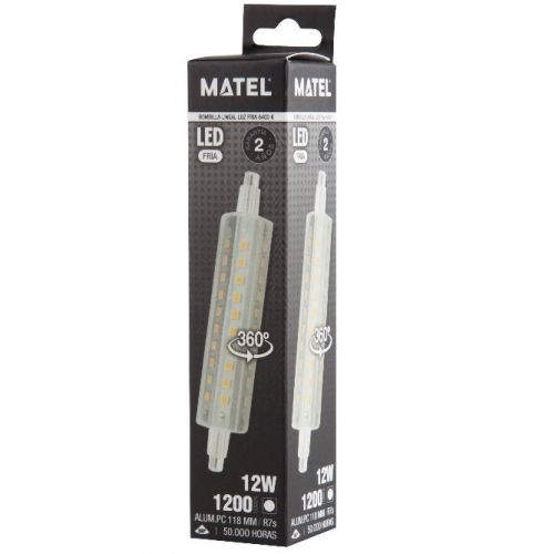 BOMBILLA LED LINEAL 360º 22X118 12w FRIA