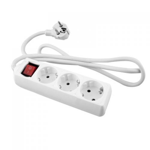 BASE MULTIPLE 3T C/CABLE 5M INTER BLANCA