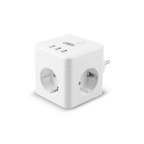 POWERCUBE 10A 3 TOMAS+3 USB BLANCO
