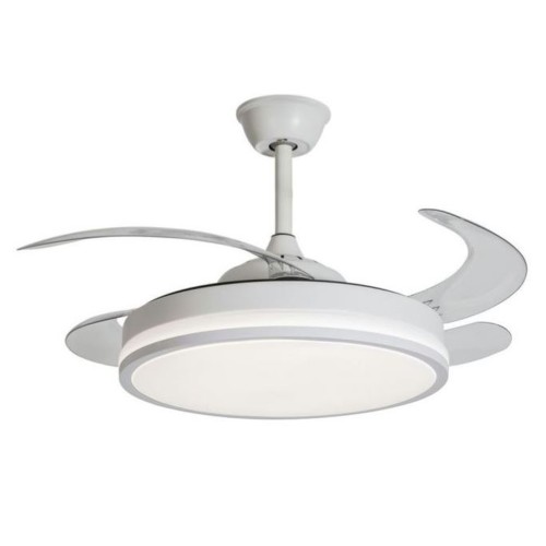 VENTILADOR TECHO BLANCO DC LED 4 ASPAS RETRACTILES