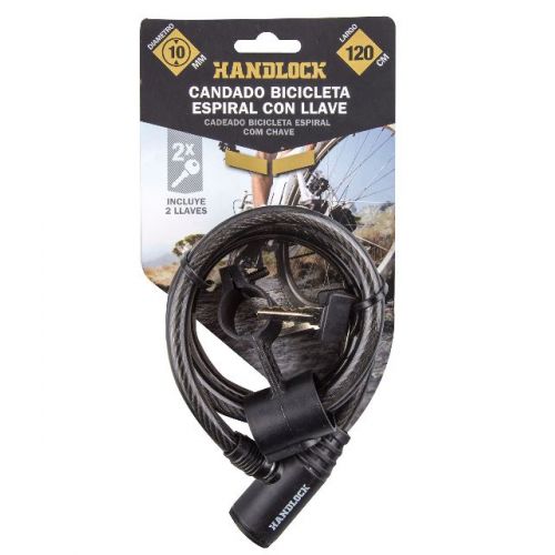 CANDADO ESPIRAL PARA BICICLETA 120cm NEGRO