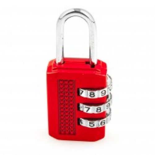 CANDADO COMBINADA HANDLOCK 3 DIGITOS 25mm ROJO