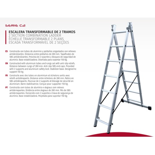 ESCALERA ALUMINIO TRANSFORMABLE 2X12