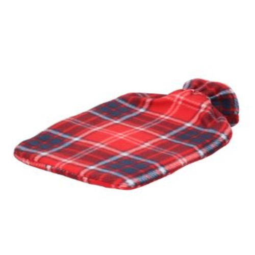 BOLSA AGUA CALIENTE 2L CUADRO ESCOCES ROJO