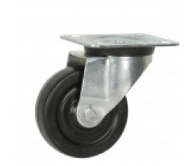 RUEDA C/PLACA GIRATORIA GOMA 80mm 125Kg