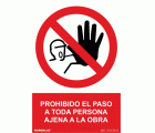SEÑAL 210X300 PVC "PROHIBIDO PASO OBRA..."