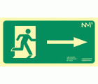 SEÑAL PVC "SALIDA DERECHA" LUMINISCENTE 320X160