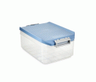 CAJA PLAST TRANSP C/TAPA AZUL 19X30X12cm 4,5L