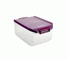 CAJA PLAST TRANSP C/TAPA MORADA 19X30X12cm 4,5L