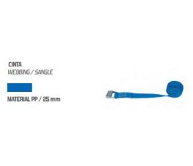 AMARRE TRANSP 2,5M HEBILLA SIN FIN 25mm 500Kg AZUL