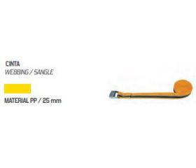 AMARRE TRANSP 3M HEBILLA SIN FIN 25mm 500Kg AMARIL