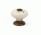 POMO DE 35 PORCELANA DECORADO MARRON