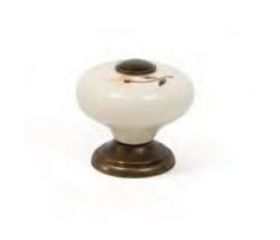 POMO DE 35 PORCELANA DECORADO MARRON