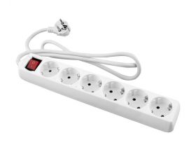 BASE MULTIPLE 6T C/CABLE 3M INTER BLANCO