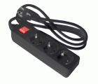 BASE MULTIPLE 3T TT C/CABLE 1,5M INTER NEGRA