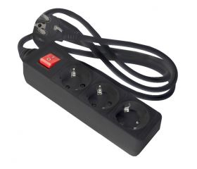 BASE MULTIPLE 3T TT C/CABLE 1,5M INTER NEGRA
