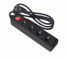 BASE MULTIPLE 4T C/INTER C/CABLE 1,5M NEGRO
