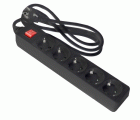BASE MULTIPLE 5T C/INTER C/CABLE 1,5M NEGRO