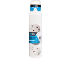 BASE MULTIPLE 3T S/CABLE BLANCA