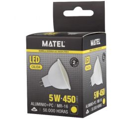 BOMBILLA LED DICROICA 120º SMD ALUM PC 5w CALIDA