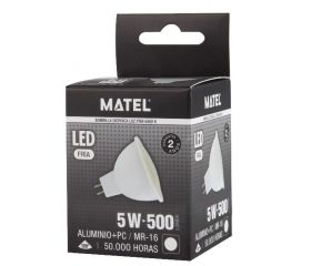 BOMBILLA LED DICROICA 120º SMD ALUM PC 5w FRIA