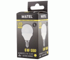LAMPARA ESFERICA LED ALUM PC E14 6W CALIDA
