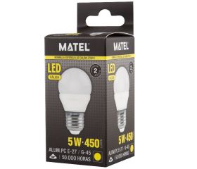 LAMPARA LED ESFERICA E27 5W CALIDA