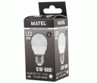 LAMPARA ESFERICA LED ALUM PC E27 6W FRIA