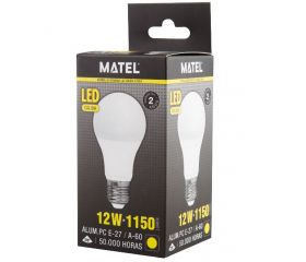 BOMBILLA LED STANDARD ALUM.PC E27 12w CALIDA