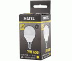 LAMPARA LED ESFERICA E14 7W CALIDA