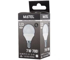 LAMPARA LED ESFERICA E14 7W FRIA
