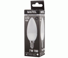 BOMBILLA LED VELA ALUM PC E14 7w FRIA