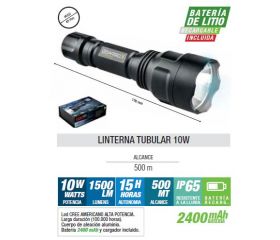 LINTERNA LED TUBULAR L/ALCANCE 10W 500M