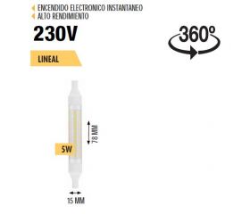 LAMPARA LINEAL LED 360º 15X78mm 5W FRIA