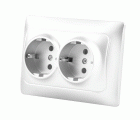BASE ENCHUFE DOBLE C/TT EMP UNIV BLANCO 16A