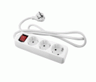 BASE MULTIPLE 3T C/CABLE 5M INTER BLANCA