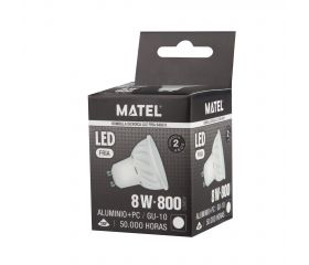 BOMBILLA LED DICROICA 120º GU10 8w FRIA