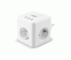 POWERCUBE 10A 3 TOMAS+3 USB BLANCO