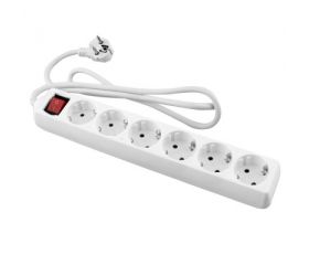 BASE MULTIPLE 6T C/CABLE 5M INTER BLANCO