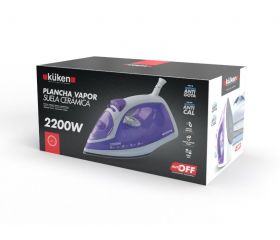 PLANCHA VAPOR 2200W SUELA CERAMICA KUKEN
