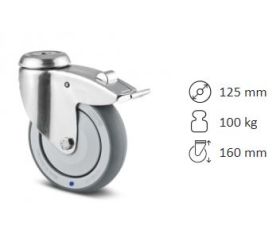 RUEDA GIRATORIA 125mm G/G C/FR A/INOX