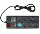 BASE MULTIPLE 8T+2USB+INTERR 3X1,5 1,40M NEGRO