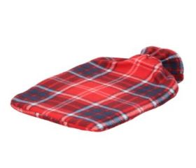 BOLSA AGUA CALIENTE 2L CUADRO ESCOCES ROJO