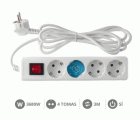 BASE MULTIPLE 4T C/INTERR 3X1,5 3M BLANCO