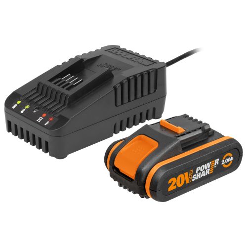 Worx WA3601 - Batería 20V 2Ah POWERSHARE + Cargador WA3860