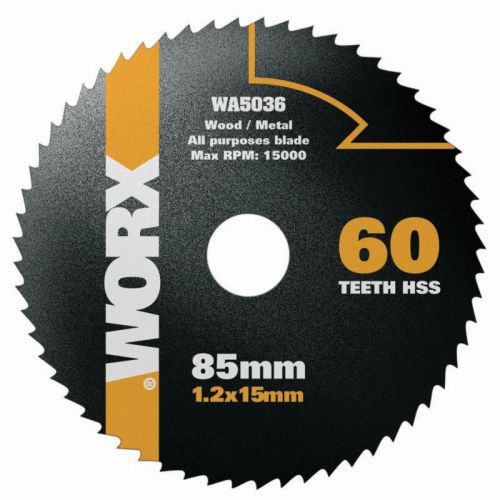 Worx WA5036 - Disco multiusos HSS Worxsaw 85mm 60T