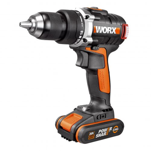 Worx WX175 - Taladro Atornillador Brushless 20V 2.0Ah (2 bat)