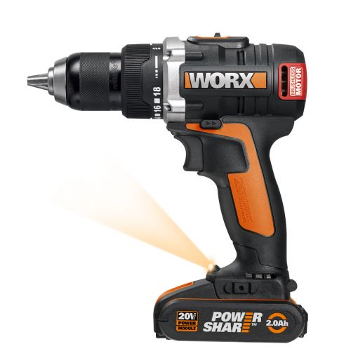 Worx WX175 - Taladro Atornillador Brushless 20V 2.0Ah (2 bat)