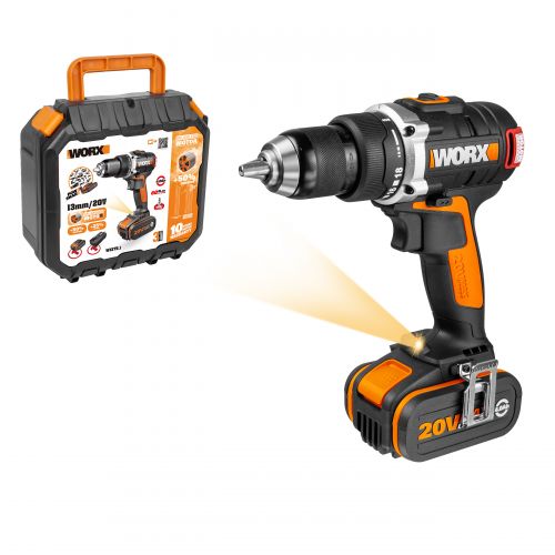 Worx WX175 - Taladro Atornillador Brushless 20V 2.0Ah (2 bat)